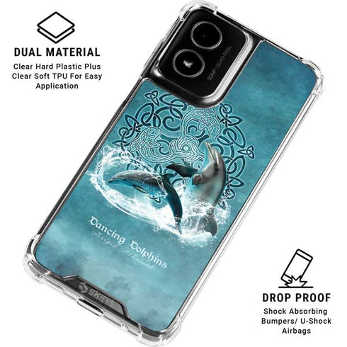 Dolphin Celtic Knot by Brigid Ashwood Moto G Power 5G (2024) Clear Case