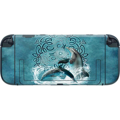 Dolphin Celtic Knot by Brigid Ashwood Nintendo Switch 2 (2025) with Joy-Con Skin