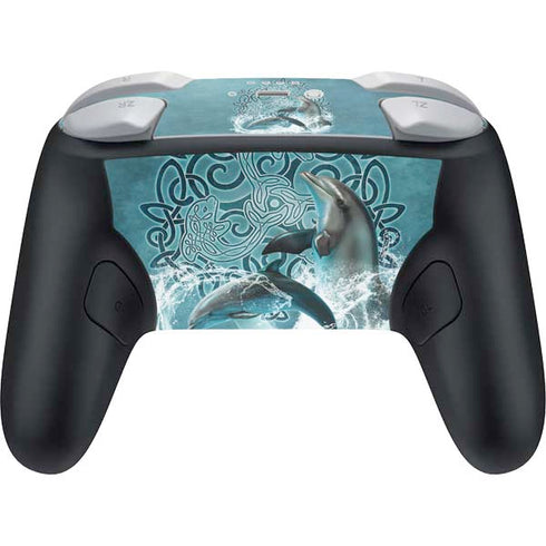 Dolphin Celtic Knot by Brigid Ashwood Nintendo Switch 2 (2025) Pro Controller Skin