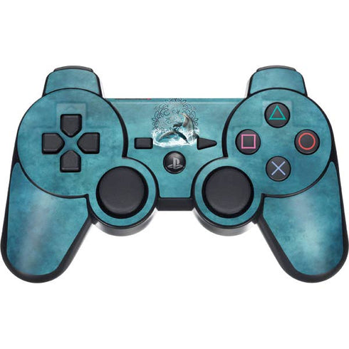 Dolphin Celtic Knot by Brigid Ashwood PS3 Dual Shock wireless controller Skin