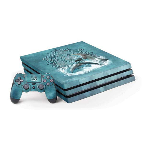 Dolphin Celtic Knot by Brigid Ashwood PlayStation PS4 Skins