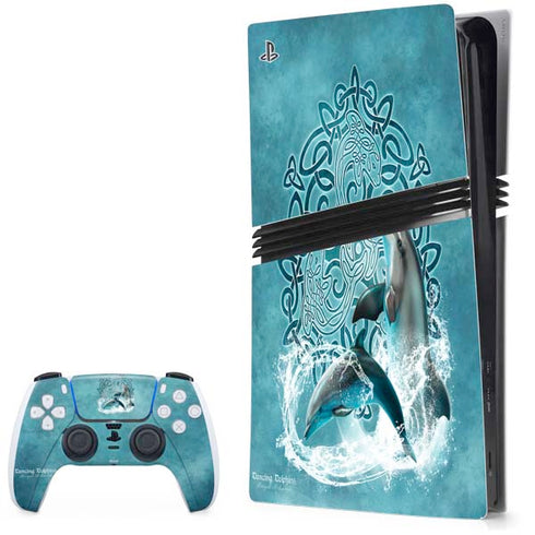 Dolphin Celtic Knot by Brigid Ashwood PS5 Pro Bundle Skin
