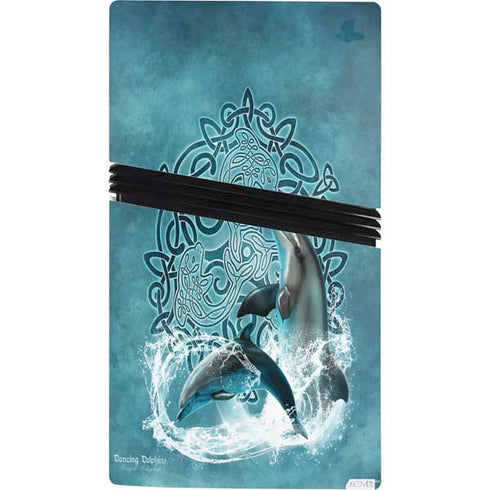 Dolphin Celtic Knot by Brigid Ashwood PS5 Pro Console Skin