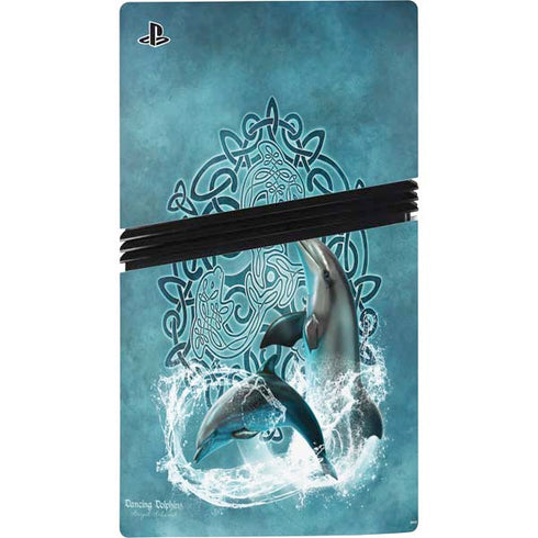 Dolphin Celtic Knot by Brigid Ashwood PS5 Pro Disk Bundle Skin