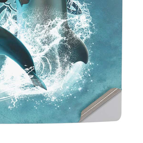 Dolphin Celtic Knot by Brigid Ashwood PS5 Pro Disk Console Skin