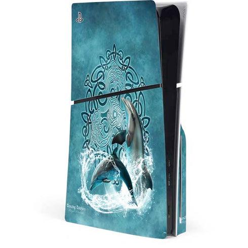 Dolphin Celtic Knot by Brigid Ashwood PlayStation PS5 Skins