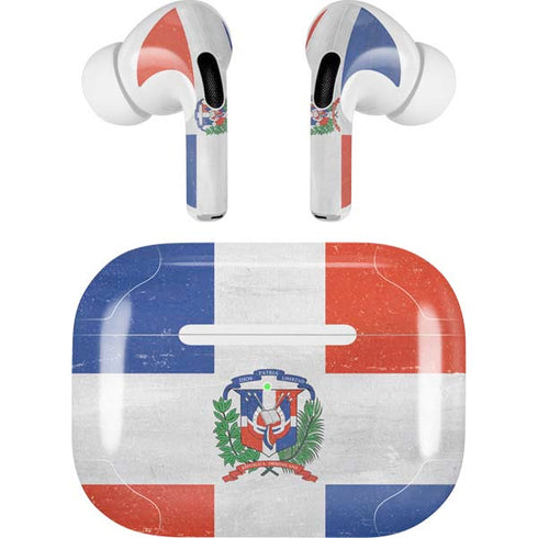 Dominican Republic Flag Distressed AirPods Skins