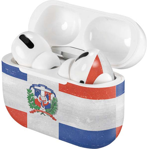 Dominican Republic Flag Distressed AirPods Skins