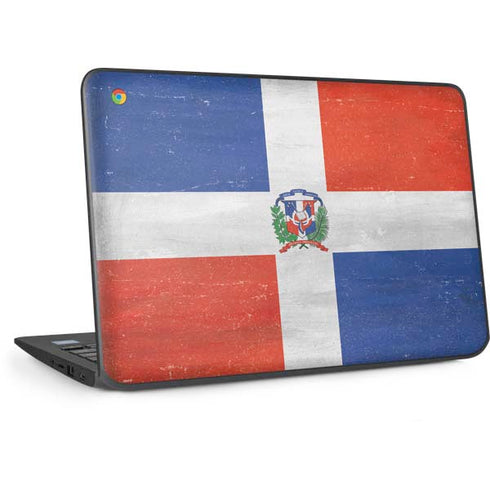 Dominican Republic Flag Distressed HP Chromebook Skin