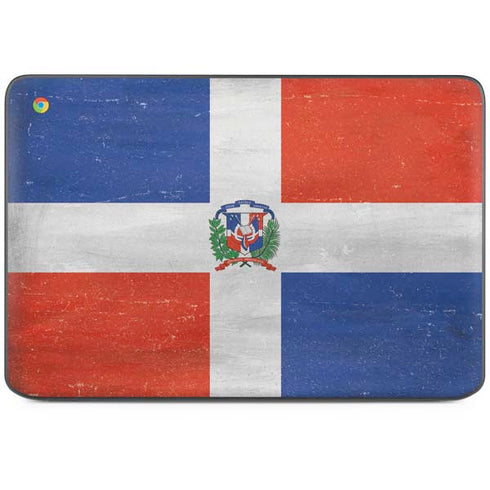 Dominican Republic Flag Distressed HP Chromebook Skin