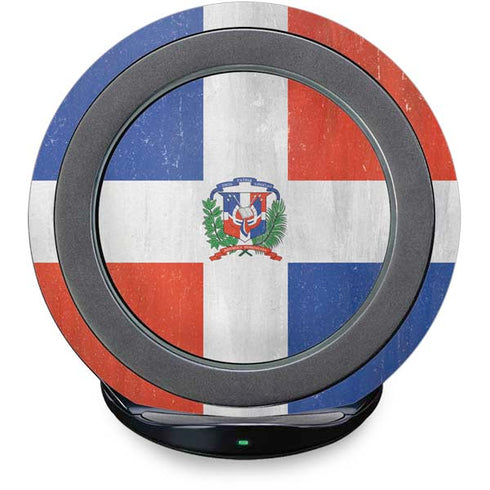 Dominican Republic Flag Distressed Fast Charge Wireless Charging Stand Skin