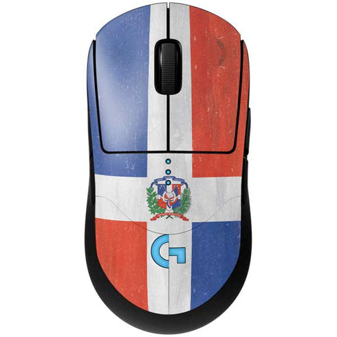 Dominican Republic Flag Distressed G Pro Wireless Gaming Mouse Skin