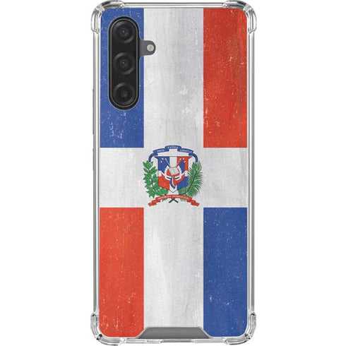 Dominican Republic Flag Distressed Galaxy A17 Clear Case