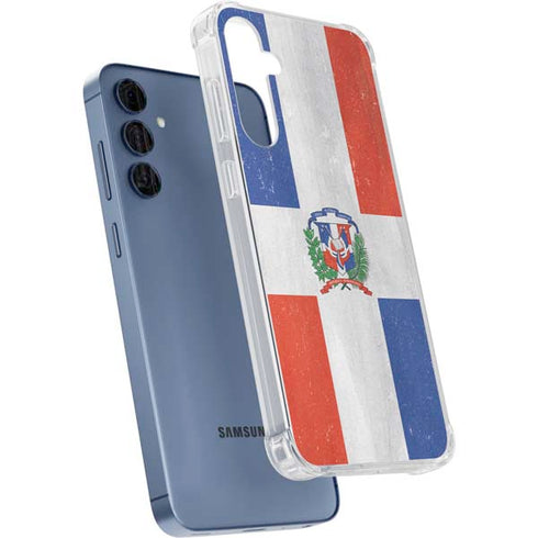 Dominican Republic Flag Distressed Galaxy A35 5G Clear Case