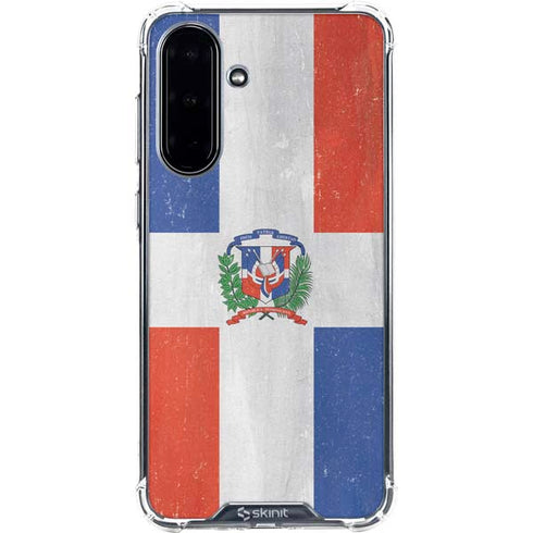 Dominican Republic Flag Distressed Galaxy A36 5G Clear Case