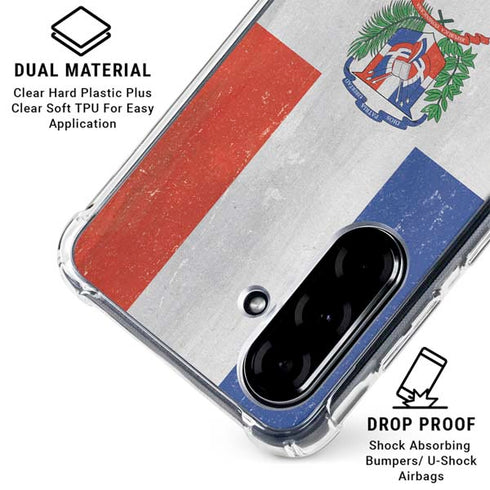 Dominican Republic Flag Distressed Galaxy A36 5G Clear Case
