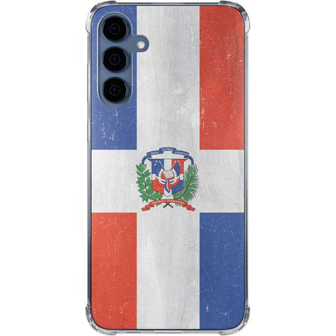 Dominican Republic Flag Distressed Galaxy A55 5G Clear Case