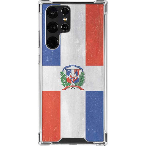 Dominican Republic Flag Distressed Galaxy S23 Ultra Clear Case