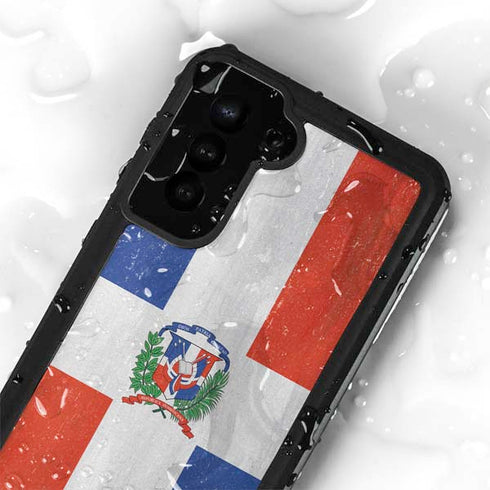 Dominican Republic Flag Distressed Galaxy S24 Plus Waterproof Case