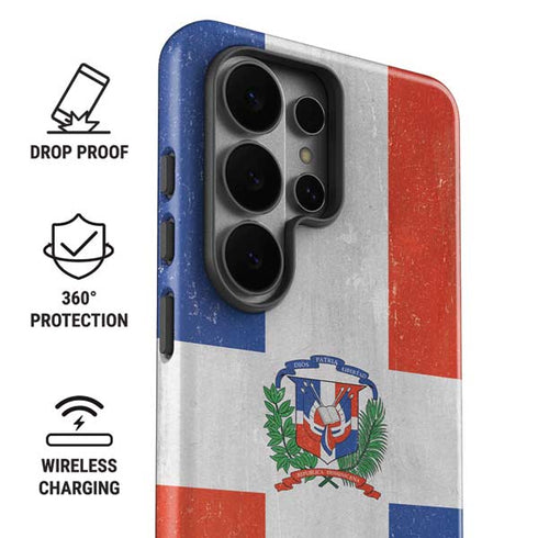 Dominican Republic Flag Distressed Galaxy S26 Ultra Impact Case