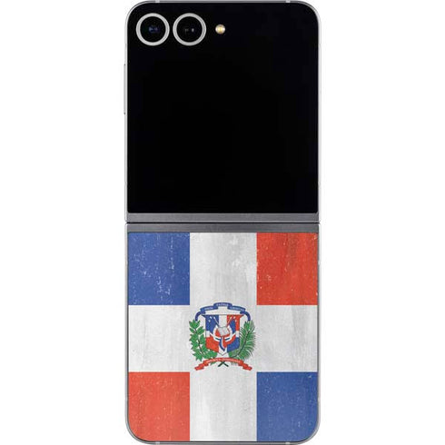 Dominican Republic Flag Distressed Galaxy Z Flip6 Skin