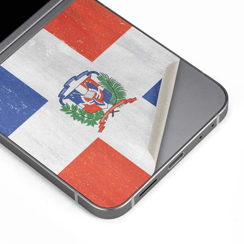 Dominican Republic Flag Distressed Galaxy Z Flip6 Skin