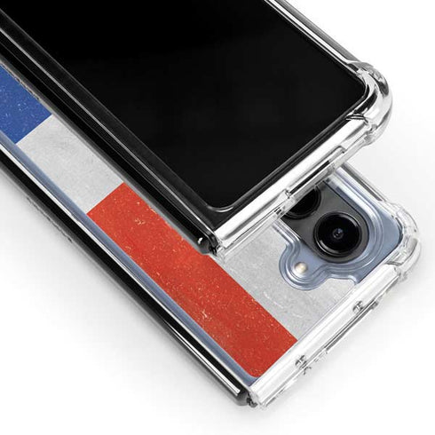 Dominican Republic Flag Distressed Galaxy Z Fold5 5G Clear Case