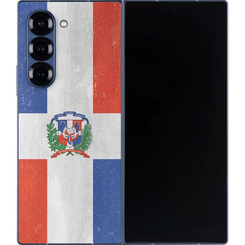 Dominican Republic Flag Distressed Galaxy Z Fold6 Skin