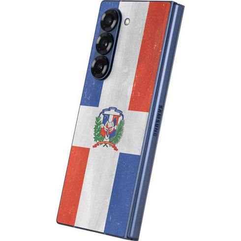 Dominican Republic Flag Distressed Galaxy Z Fold6 Skin