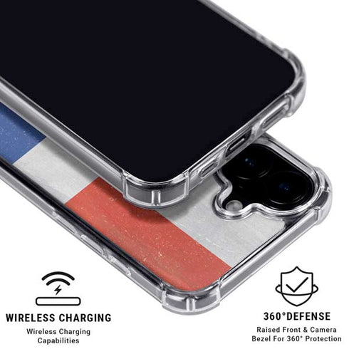 Dominican Republic Flag Distressed iPhone 16 Clear Case