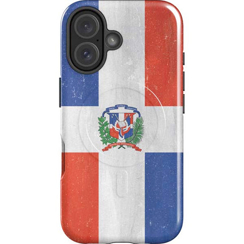 Dominican Republic Flag Distressed iPhone 16 Magsafe Impact Case