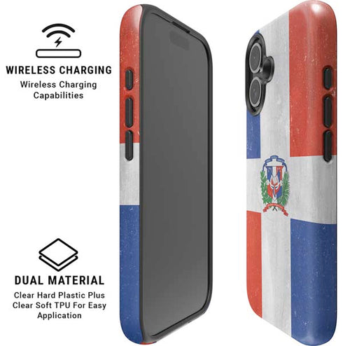 Dominican Republic Flag Distressed iPhone 16 Magsafe Impact Case