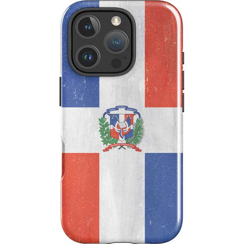 Dominican Republic Flag Distressed iPhone 16 Pro Impact Case