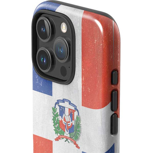 Dominican Republic Flag Distressed iPhone 16 Pro Impact Case