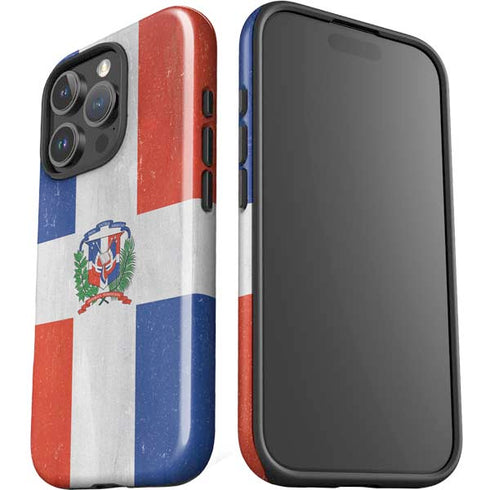 Dominican Republic Flag Distressed iPhone 16 Pro Impact Case