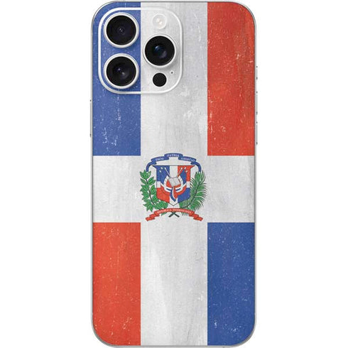 Dominican Republic Flag Distressed iPhone 16 Pro Max Skin