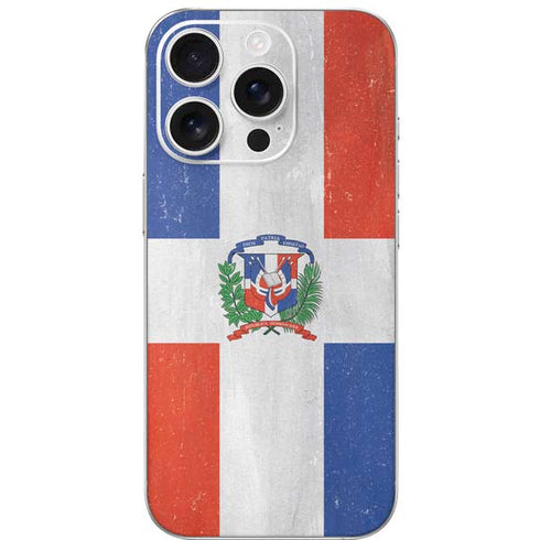 Dominican Republic Flag Distressed iPhone 16 Pro Skin
