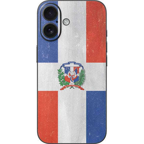 Dominican Republic Flag Distressed iPhone 16 Skin