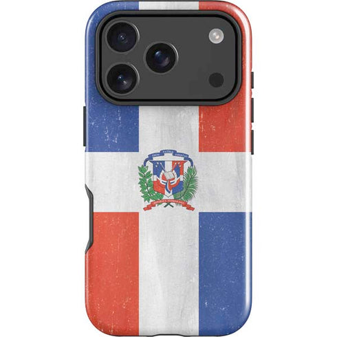 Dominican Republic Flag Distressed iPhone 18 Pro Impact Case