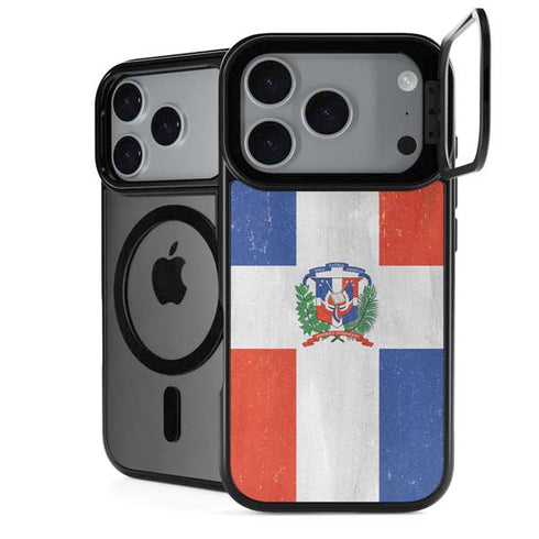 Dominican Republic Flag Distressed iPhone 18 Pro Kickstand Case