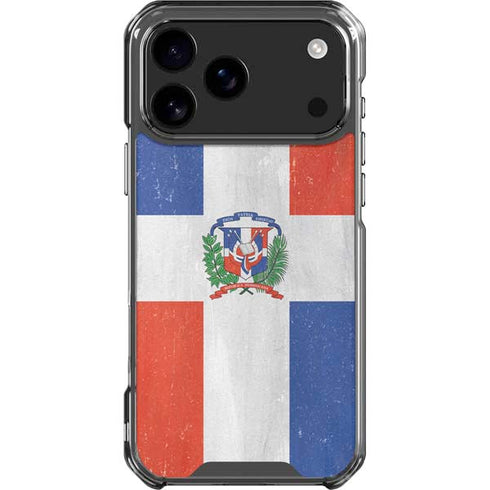 Dominican Republic Flag Distressed iPhone 18 Pro Max Clear Case