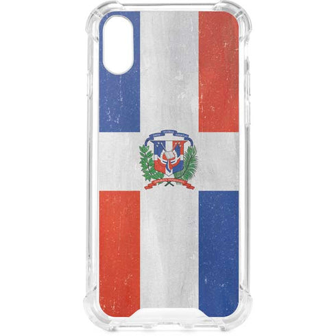 Dominican Republic Flag Distressed iPhone XS Clear Case