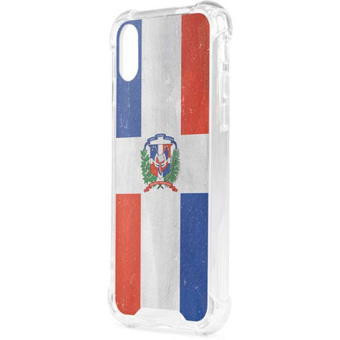 Dominican Republic Flag Distressed iPhone XS Clear Case