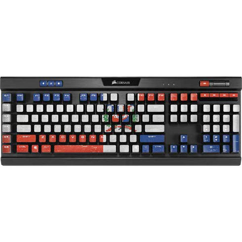 Dominican Republic Flag Distressed K95 RGB PLATINUM Mechanical Gaming Keyboard Skin