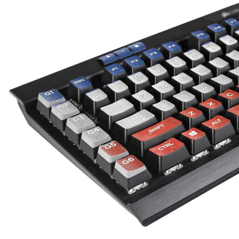 Dominican Republic Flag Distressed K95 RGB PLATINUM Mechanical Gaming Keyboard Skin