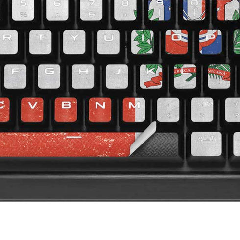 Dominican Republic Flag Distressed K95 RGB PLATINUM Mechanical Gaming Keyboard Skin