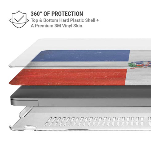 Dominican Republic Flag Distressed MacBook Cases