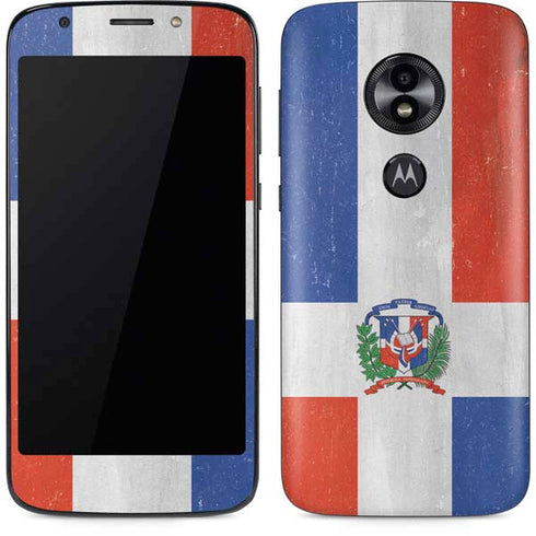 Dominican Republic Flag Distressed Moto E5 Play Skin