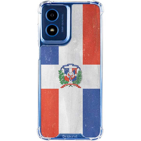 Dominican Republic Flag Distressed Moto G Play 4G (2024) Clear Case