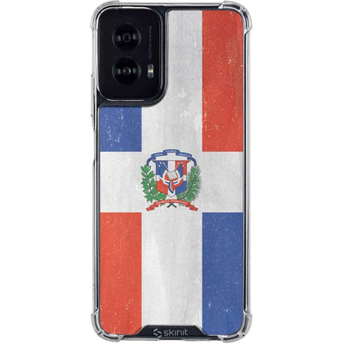 Dominican Republic Flag Distressed Moto G Power 5G (2024) Clear Case